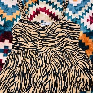 Zebra Print Ruffle Top